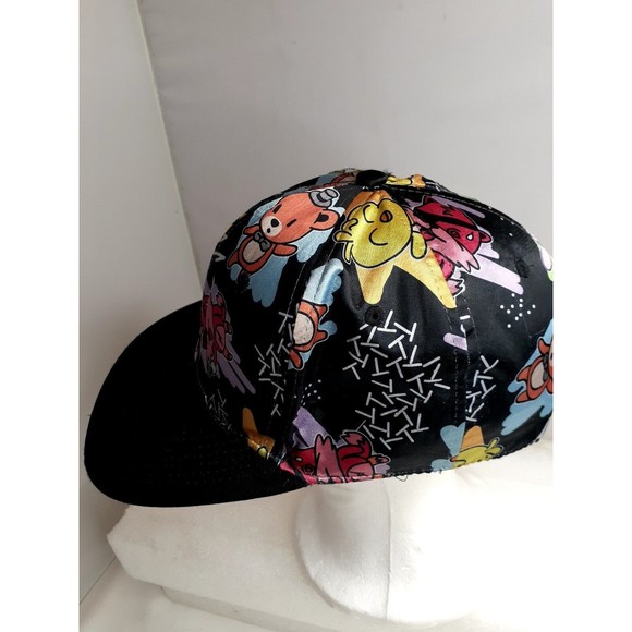 FIVE NIGHTS AT FREDDY Snapback Men Cap Hat All Over Cartoon Black Velvet VGC - Picture 11 of 11